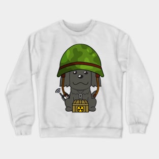 Cute dog is a soldier Crewneck Sweatshirt